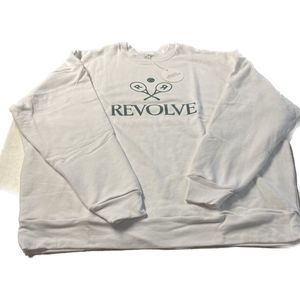 Revolve Tennis Club Oversized Woman’s Sweatshirt White Size Sm NWT(READ)13-14